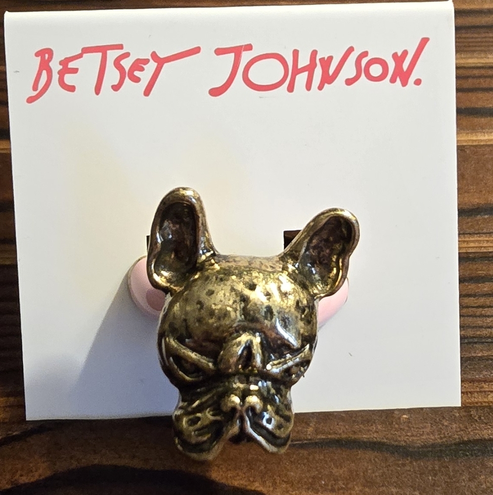 Betsey Johnson Frenchie Ring! Stretch ring! Fits most! - Picture 11 of 11
